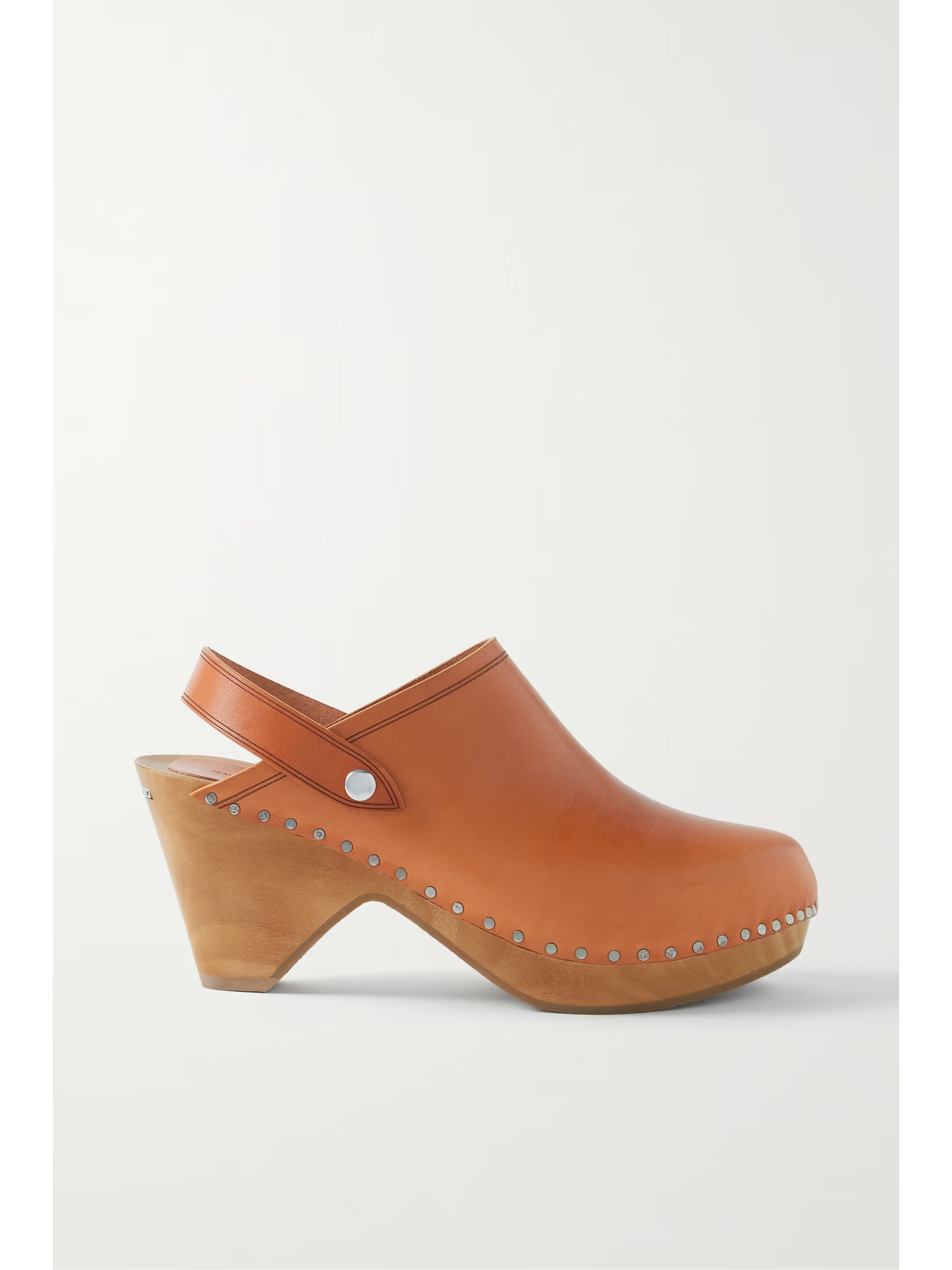 Camel Taiya studded leather clogs | ISABEL MARANT | NET-A-PORTER | NET-A-PORTER (US)