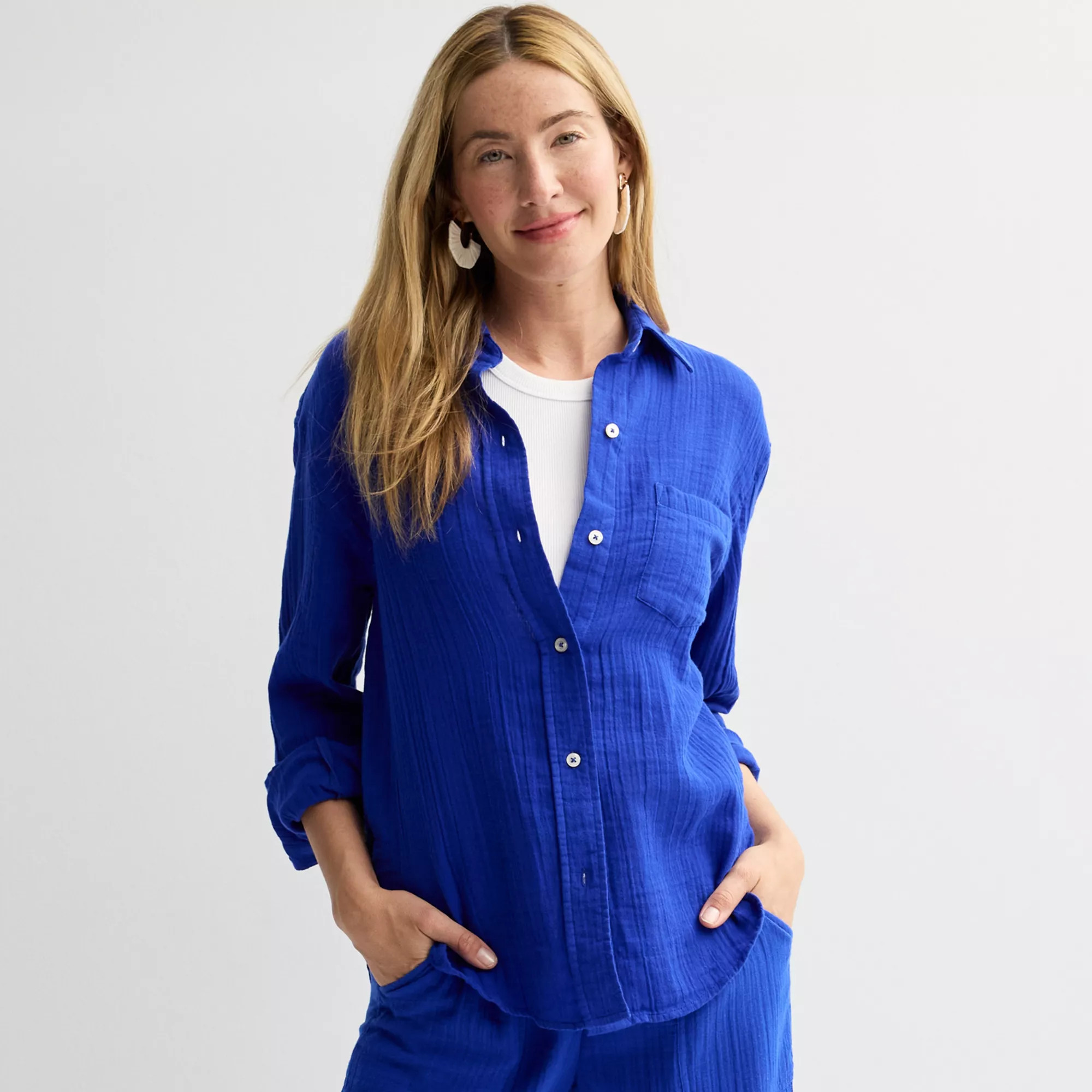 Women's Sonoma Goods For Life® Boyfriend Button-Down Shirt | Kohl's