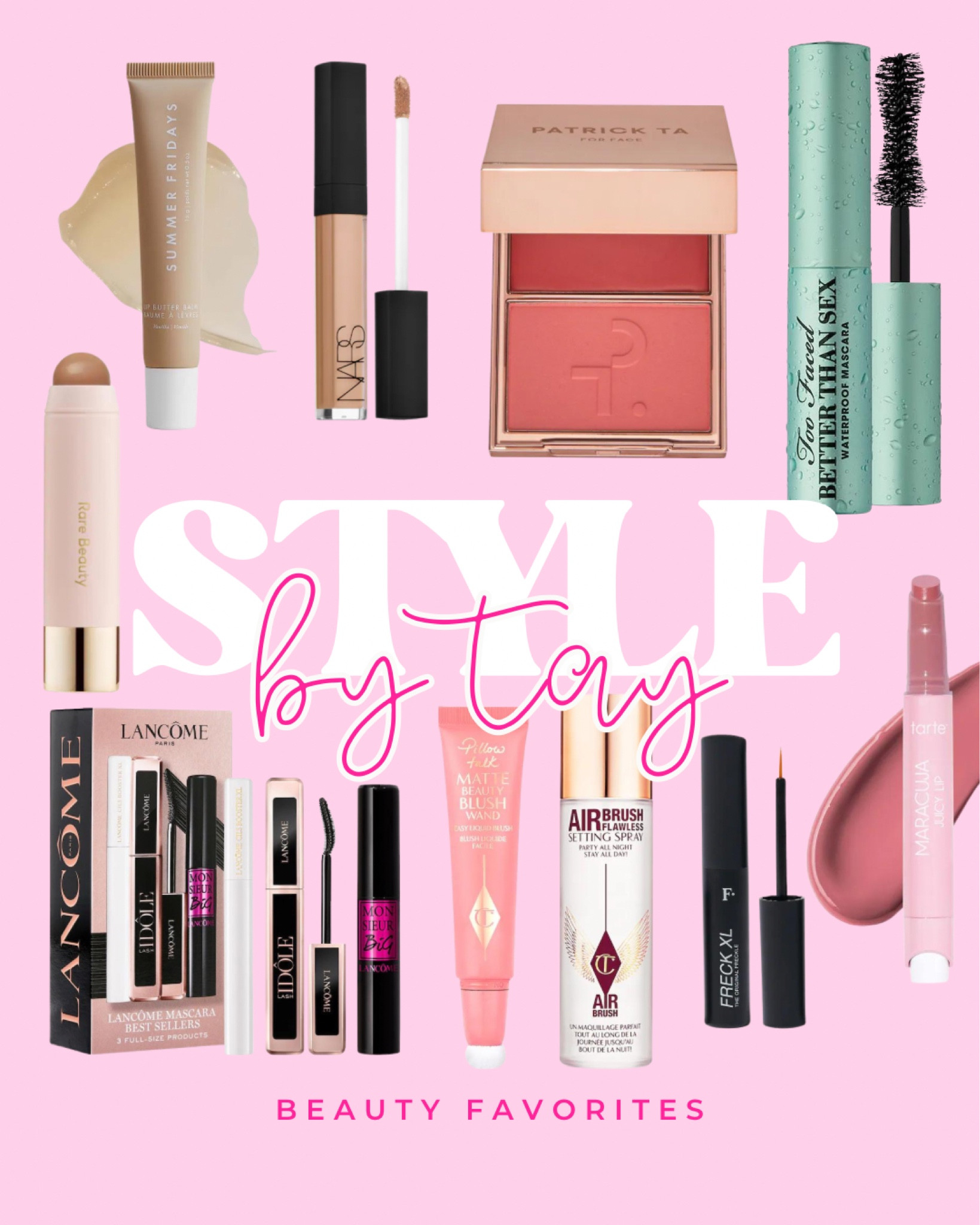 my beauty favorites 🩷

makeup products, Patrick Ta blush, tarte lips, charlotte tilbury, mascara 

#LTKBeauty #LTKFindsUnder100 #LTKFindsUnder50