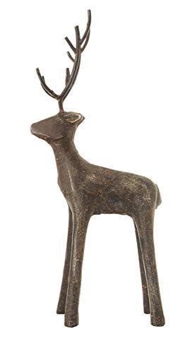 Creative Co-Op Metal Standing Deer Figures and Figurines, 13.25", Grey | Amazon (US)