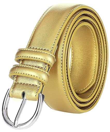Falari Women Genuine Leather Belt Fashion Dress Belt With Single Prong Buckle 6028-24 Colors | Amazon (US)