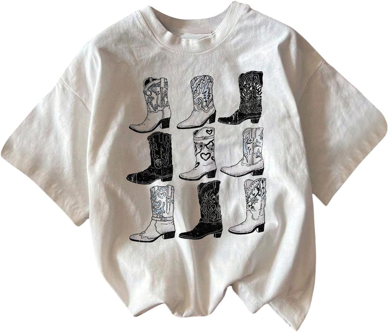 RoseSeek Women's Graphic Letter Tee Crew Neck Trendy Summer Vintage T Shirt | Amazon (US)