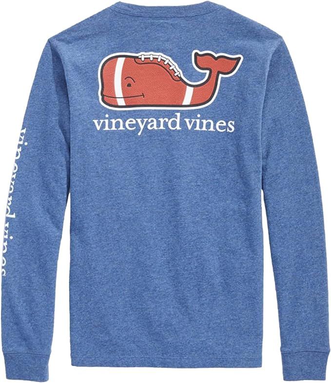 vineyard vines Boys' Long-Sleeve Football Whale Heathered Pocket Tee | Amazon (US)