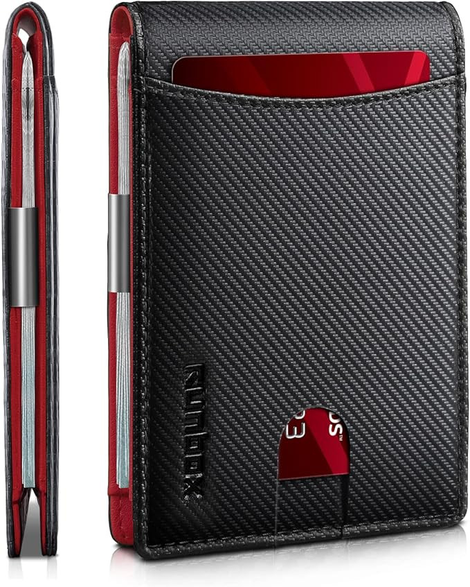 RUNBOX Slim Money Clip Wallets for Men RFID Blocking 11 Card Holder Minimalist Small Leather Bifo... | Amazon (US)