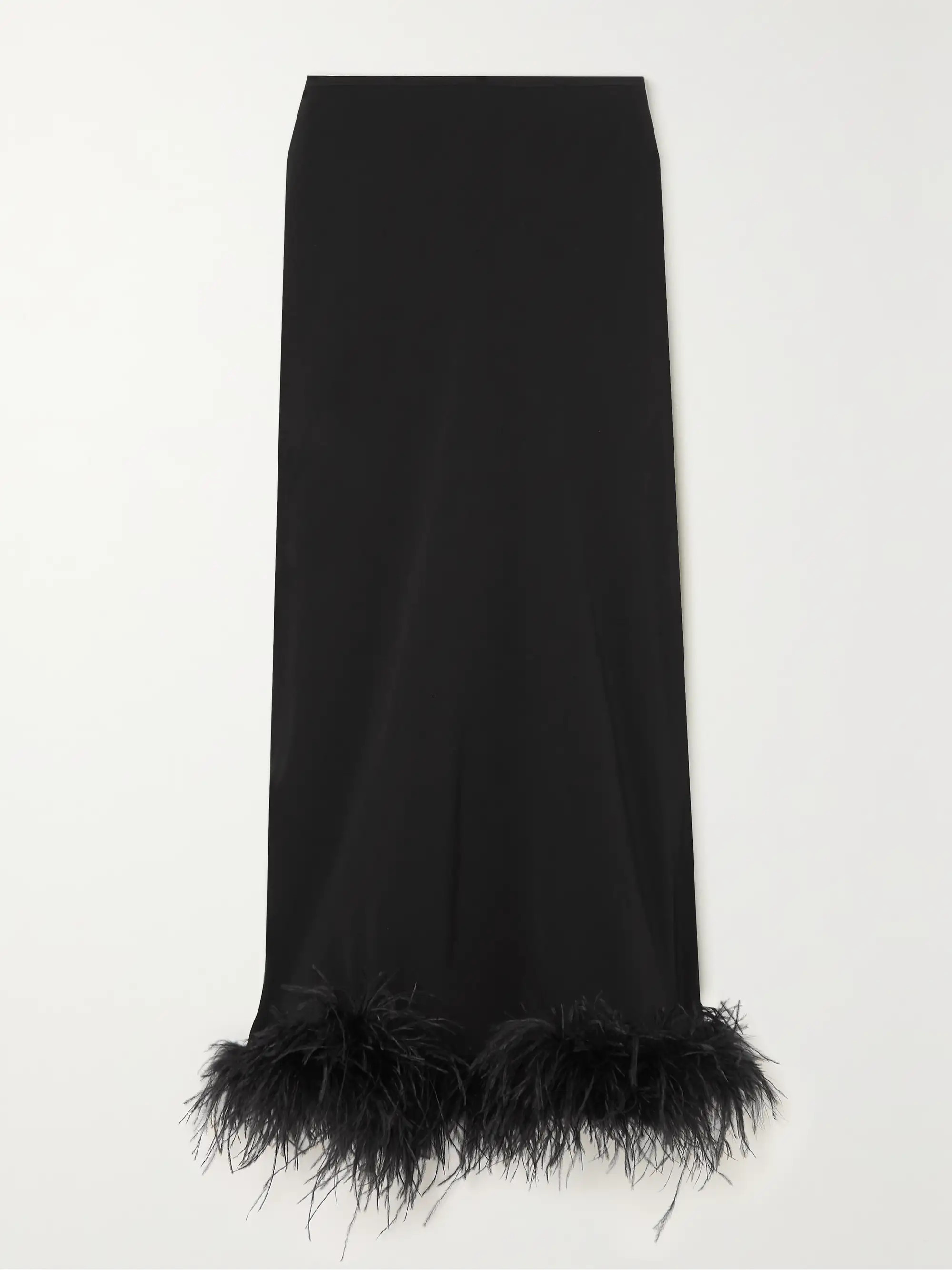 Kelly feather-trimmed crepe midi skirt | NET-A-PORTER APAC