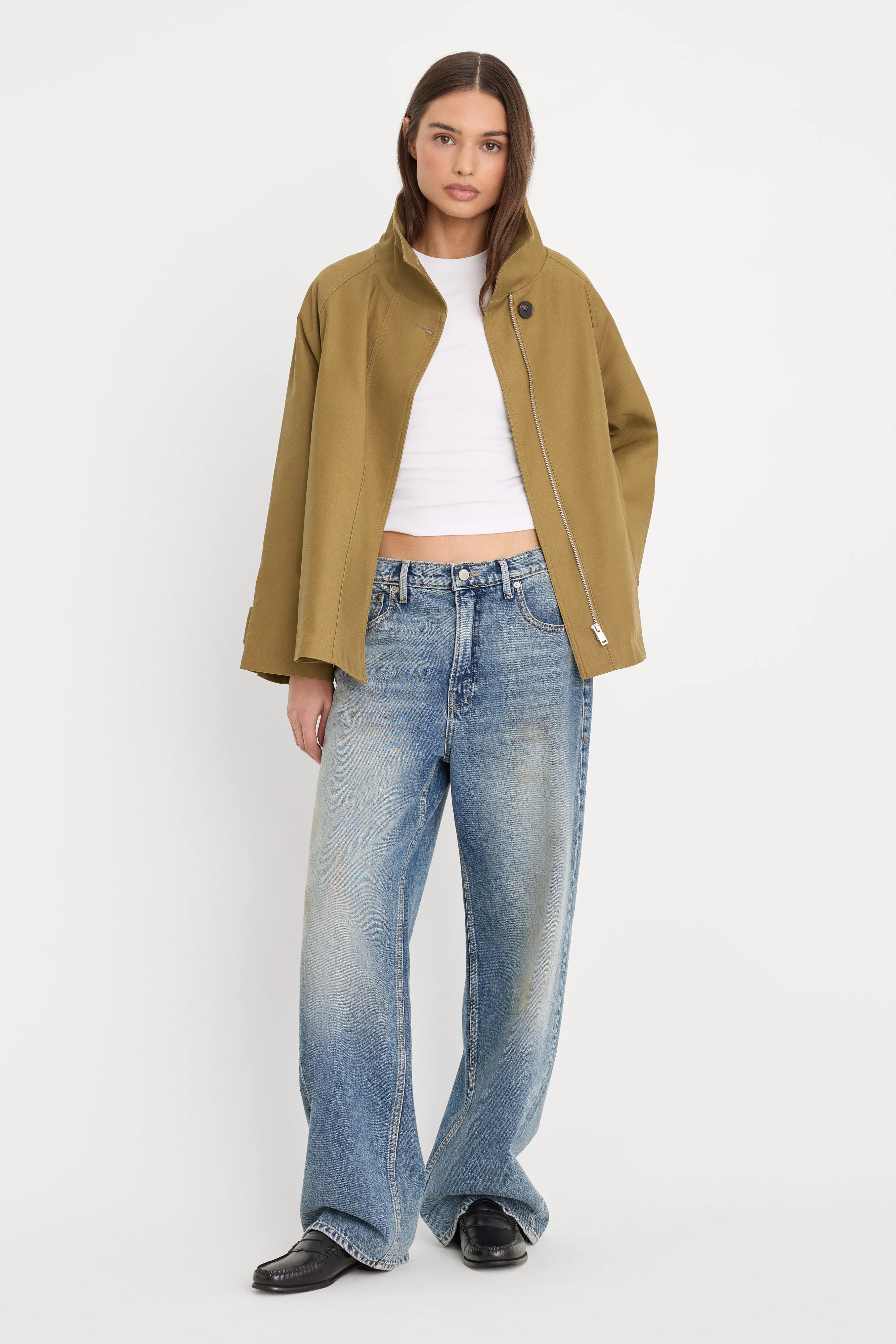 FUNNEL NECK TRENCH | FATIGUE - GOOD AMERICAN | Good American