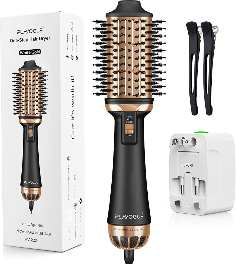 Blow Dryer Brush Detachable, 6 in 1 Hair Dryer Brush, Air Hair Curling Iron Wrap Styler, Negative... | Amazon (US)