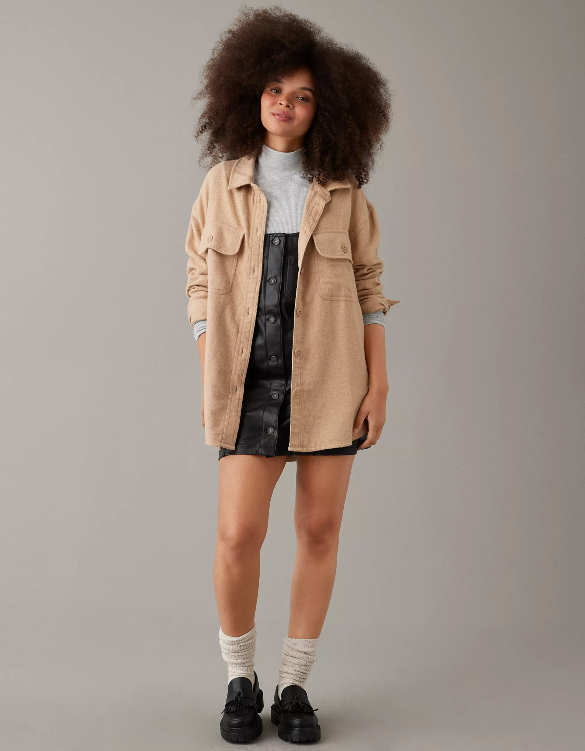 AE Oversized Fleece & Love Shacket | American Eagle Outfitters (US & CA)