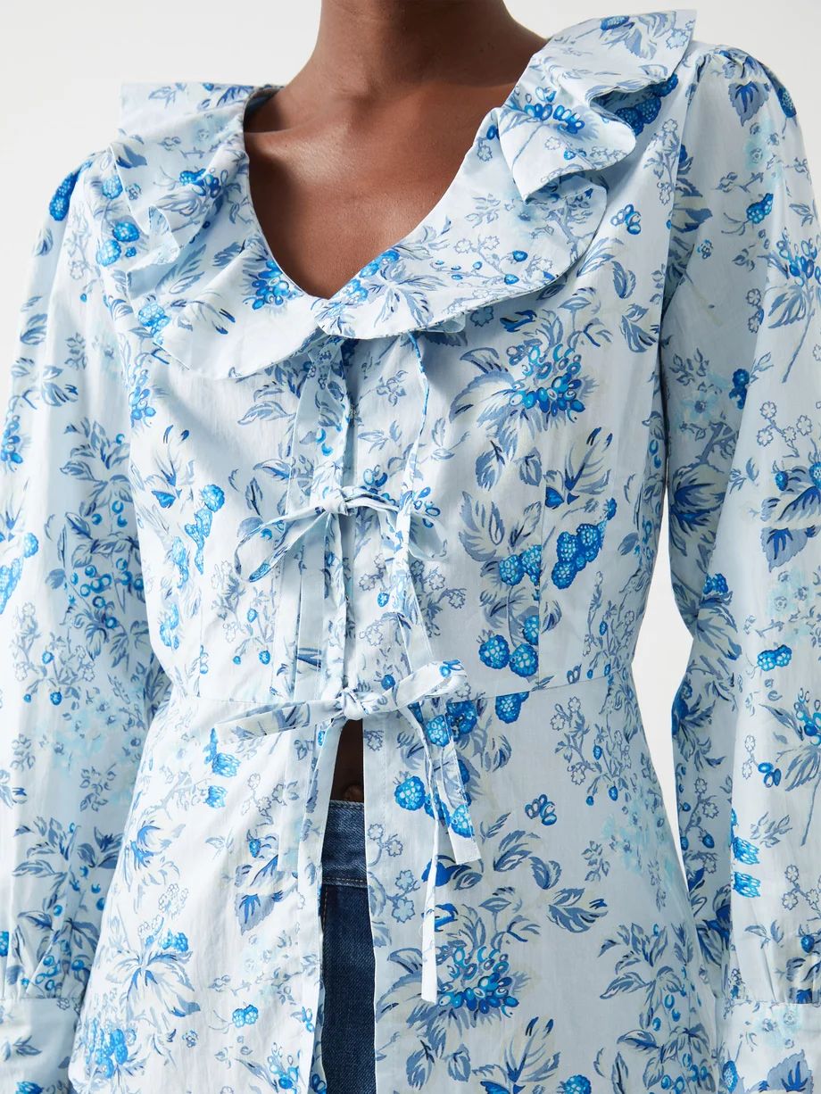 X Laura Ashley Nia printed cotton blouse | Matches (UK)