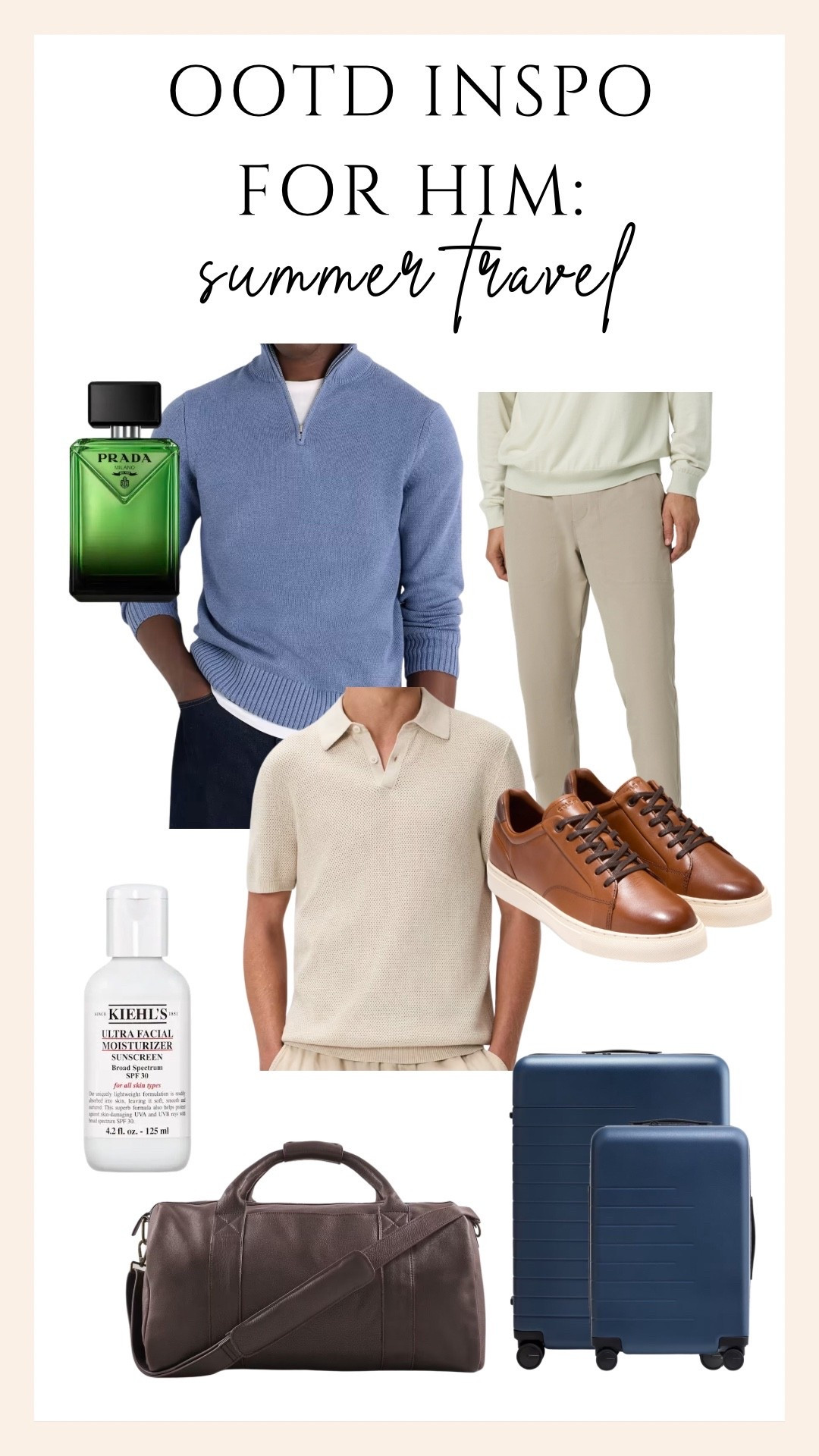 Outfit of the day inspo for him, summer travel edition!

#LTKootd #LTKgrwm #LTKMens