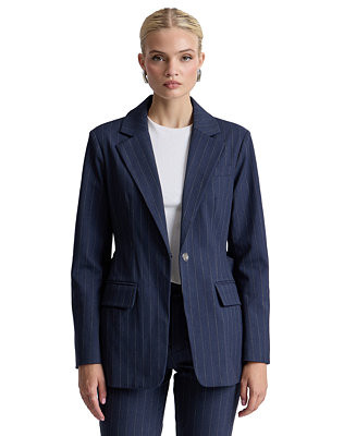 Women's Spread Collar Belted Blazer | Macy's