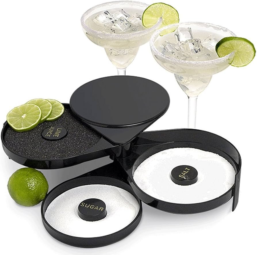 Greenco 3 Tier Bar Glass Rimmer Dish Set for Margarita Drink and Cocktail, Margarita Salt Rimmer,... | Amazon (US)