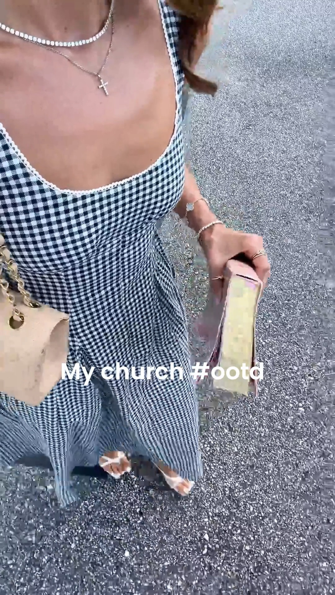 My church #ootd here! Linen-blend gingham midi dress in XXS petite. Summer outfit. Summer dress. Europe outfit. Americana outfit. Coastal outfit. Kitten heels are TTS.

#LTKootd #LTKTravel #LTKPetite