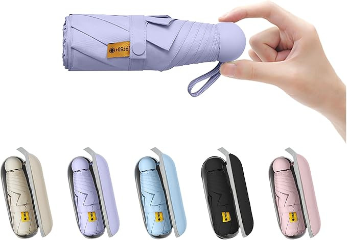 BAODINI Travel Mini Umbrella for Purse With Case-Small Compact UV Umbrella Protection Sun-Lightwe... | Amazon (US)