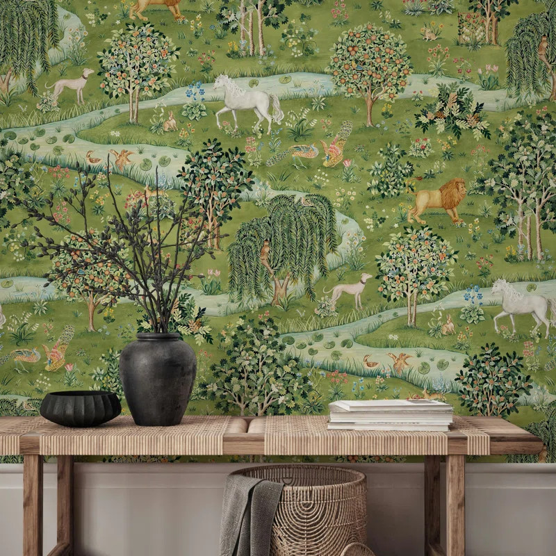 Red Barrel Studio® William Morris Owl & Willow Green Tracer Wallpaper | Wayfair | Wayfair North America