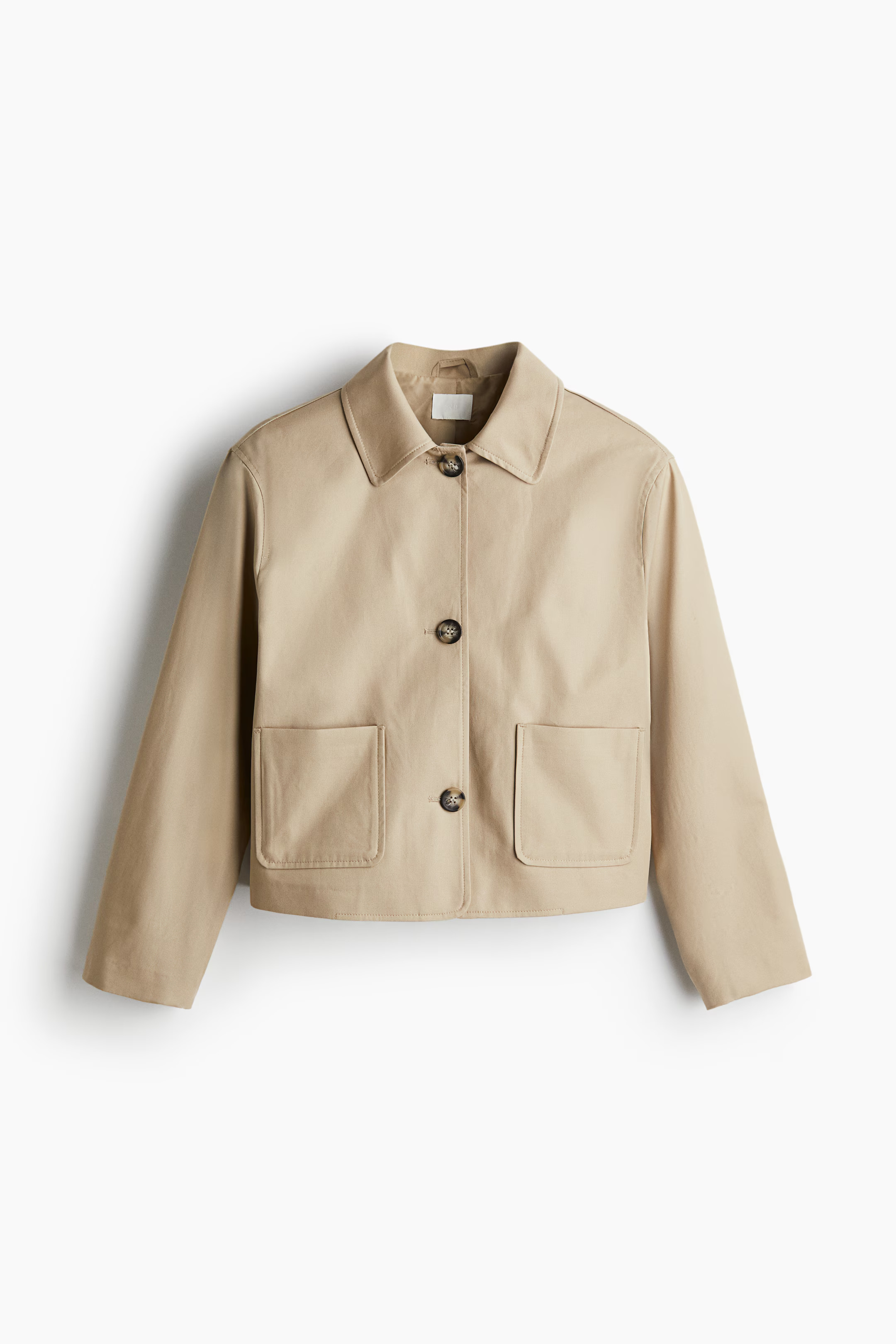 Collared twill jacket - Beige - Ladies | H&M GB | H&M (UK, MY, IN, SG, PH, TW, HK)