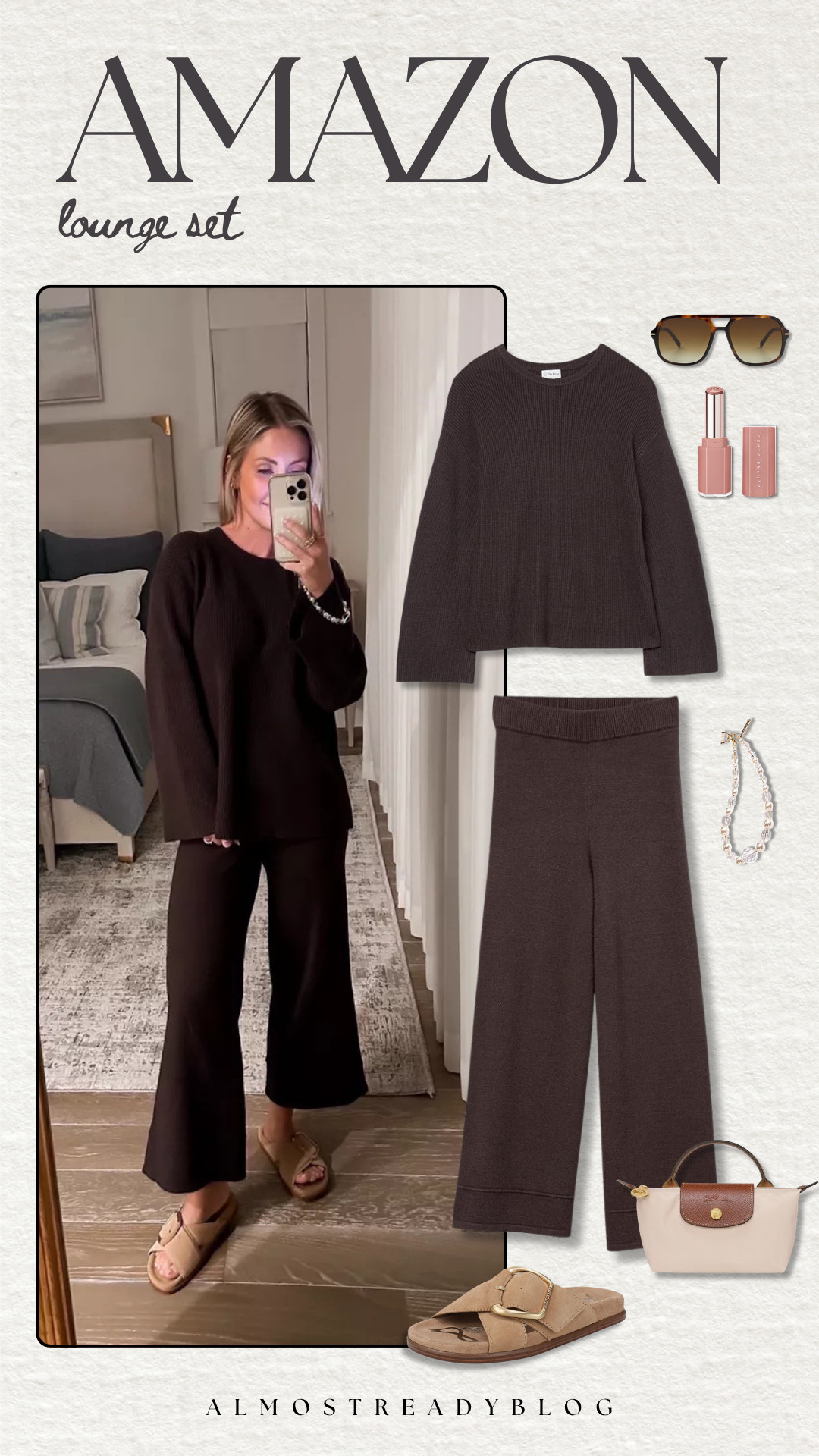 This two piece loungewear set is 💕💕 Small top / XS pants

matching set, lounge wear, amazon finds, finds under $50, casual outfits, amanda west, almost_readyblog 

 #LTKootd