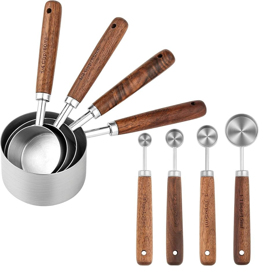 Smithcraft Measuring Cups and Spoons Set 8, 18/8 Stainless Steel Measuring Cups and Spoons Set fo... | Amazon (US)