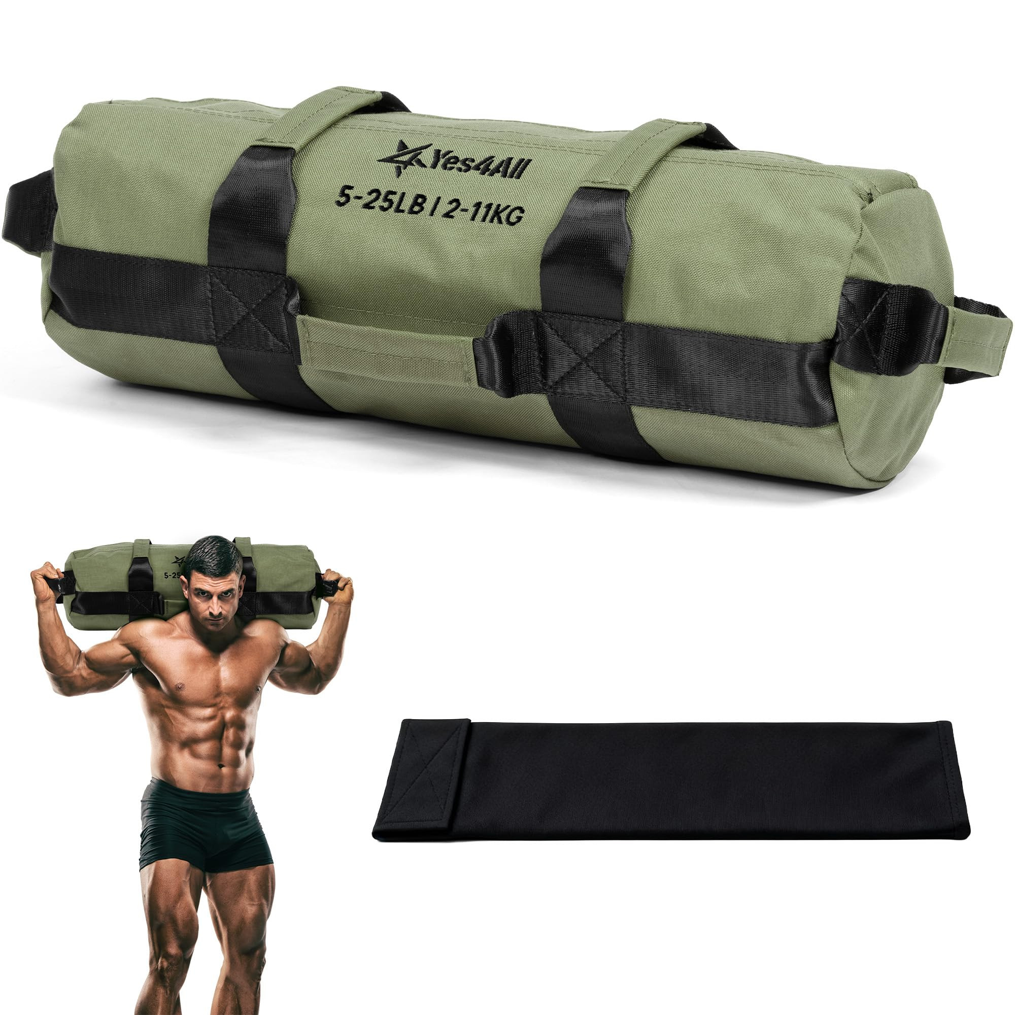 Yes4All Sandbags for Working Out, Adjustable Sand Bags for Weight Training with Handles, Multiple... | Amazon (US)