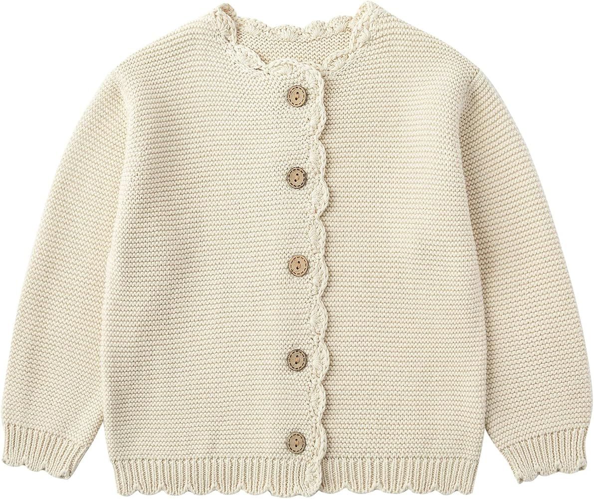 Simplee kids Baby Sweater Toddler Girls Cardigan Sweater Embroidered Strawberry Knit Sweater | Amazon (US)