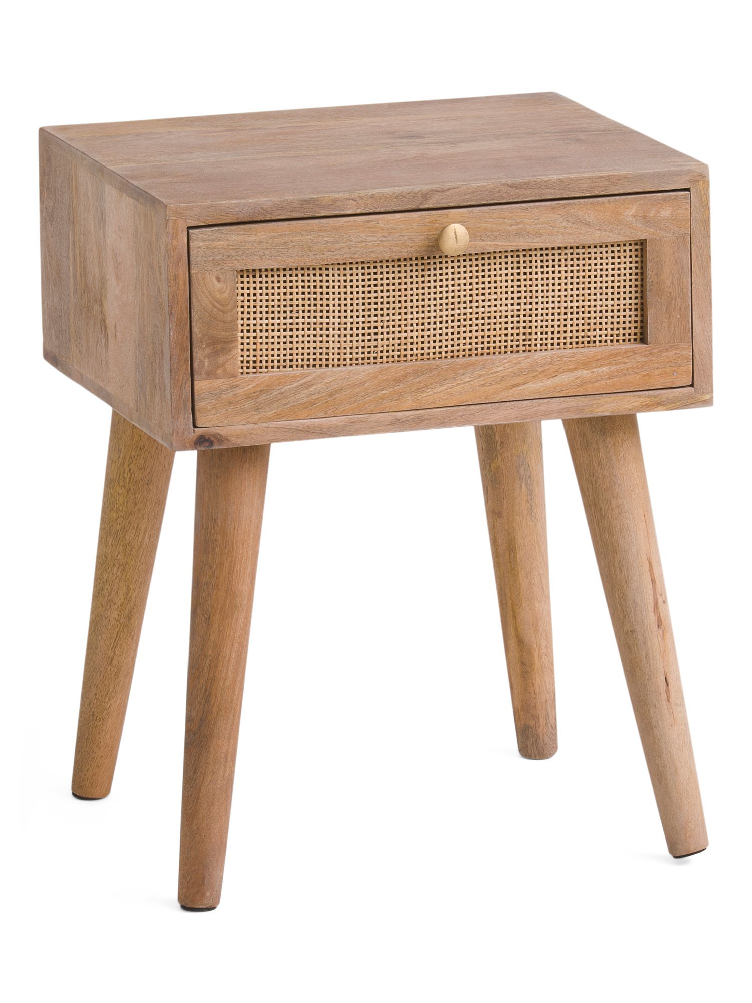 Cane Mango Wood End Table With 1 Drawer | TJ Maxx