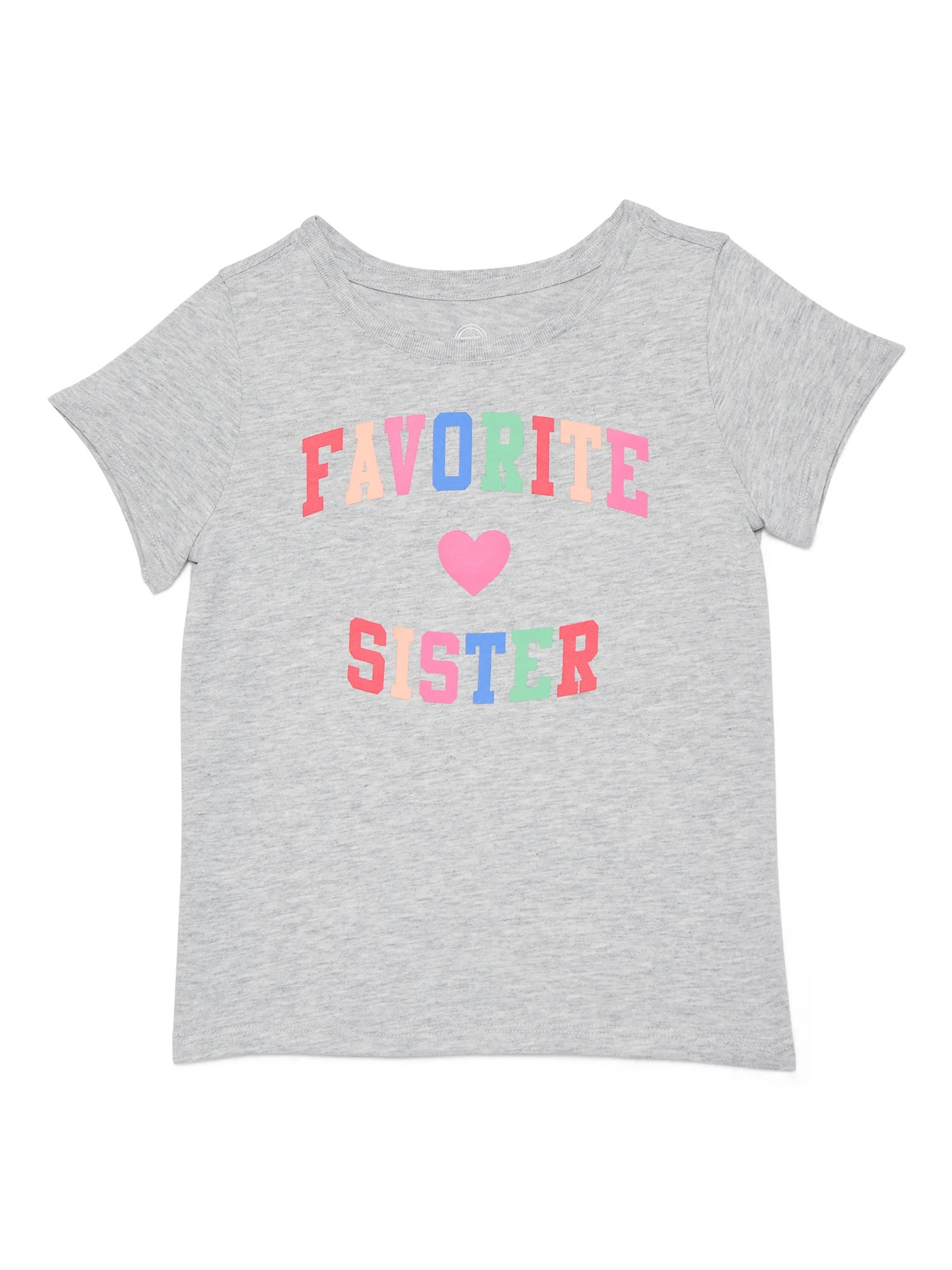 Wonder Nation Toddler Girls Tee with Short Sleeves, Sizes 18M-5T | Walmart (US)