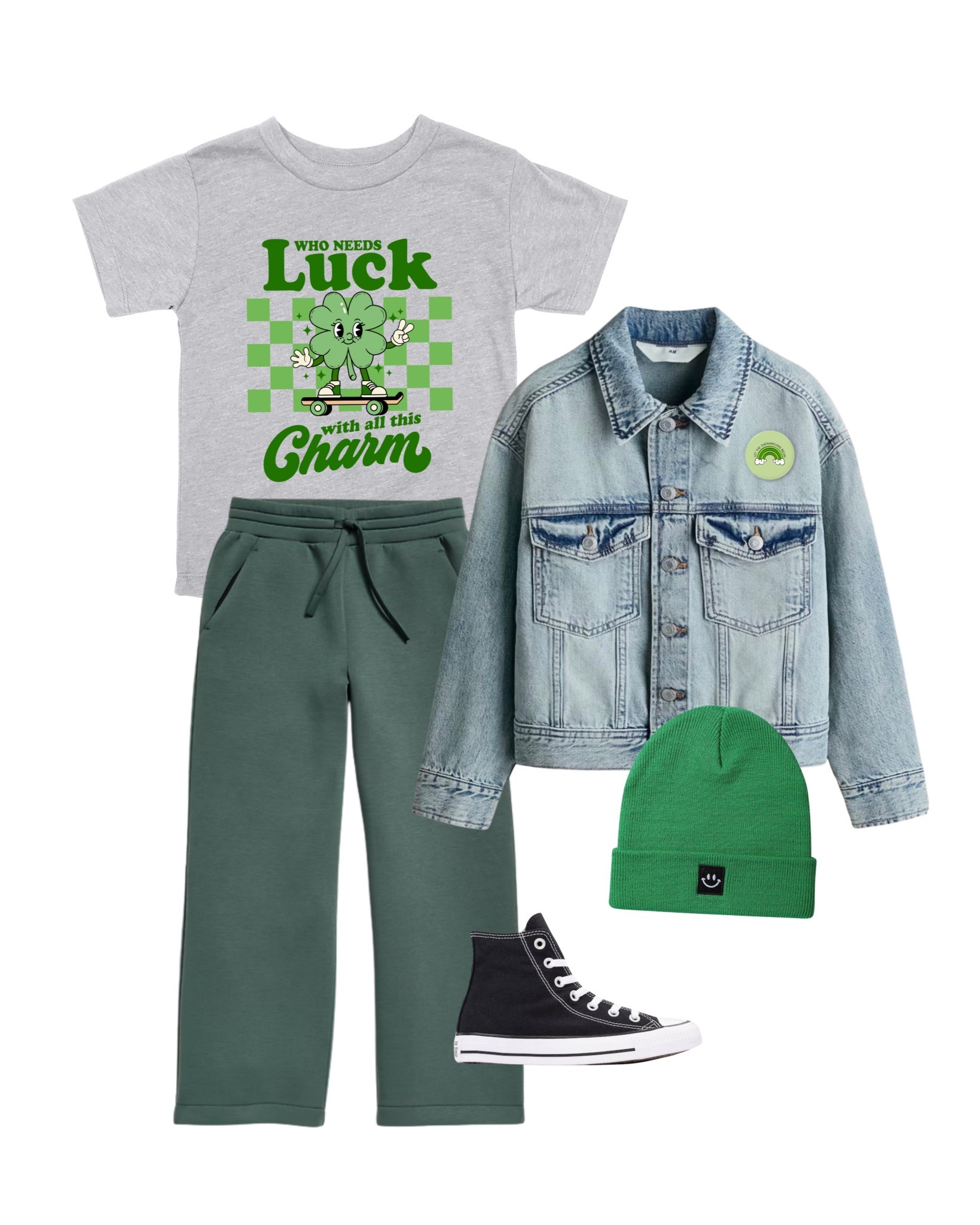 Easy St. Patrick’s day outfit for boys 🍀

Comfy, stylish, and perfect for everyday wear.

Graphic tee and button are from my shop peachandgoldie.com 

#kidstrendyoutfit #stpatricksdaykids #kidsstyle #greenoutfit #kidsfashion #boyoutfits

#LTKKids