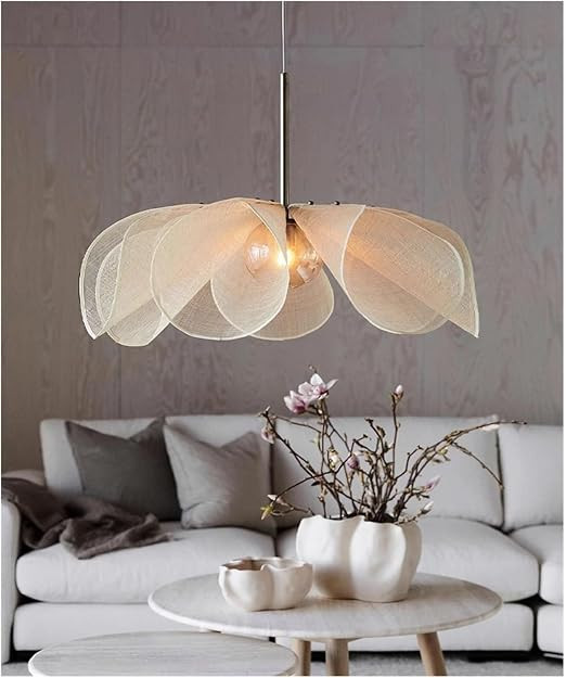 Japanese Fabric Pendant Lights French Cloth Chandelier - Simple Dining Living Room Bedroom Art Fl... | Amazon (US)