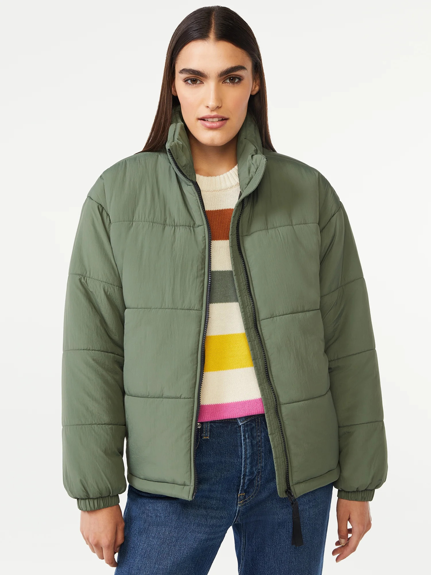 Free Assembly Women's Oversized Puffer Jacket - Walmart.com | Walmart (US)