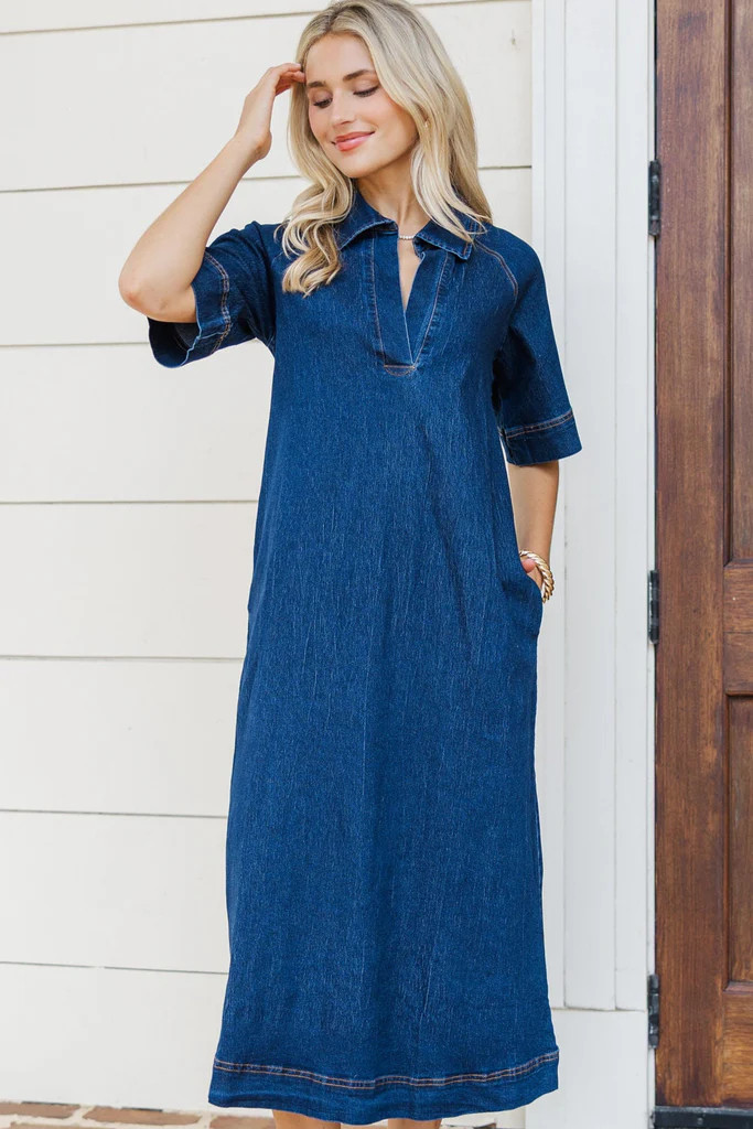 The Distance Between Us Blue Denim Dress | The Mint Julep Boutique