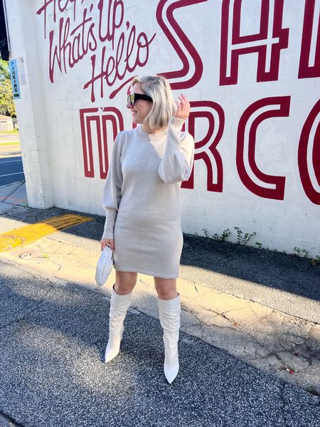 I wore this outfit when it was 85 degrees out of principle. It’s Fall and I’m going to dress like it. 

Very into boots and sweater dresses. This sweater dress is perfect for a date night, or a casual day in the office 🍂🍁



#LTKunder100 #LTKHoliday #LTKSeasonal