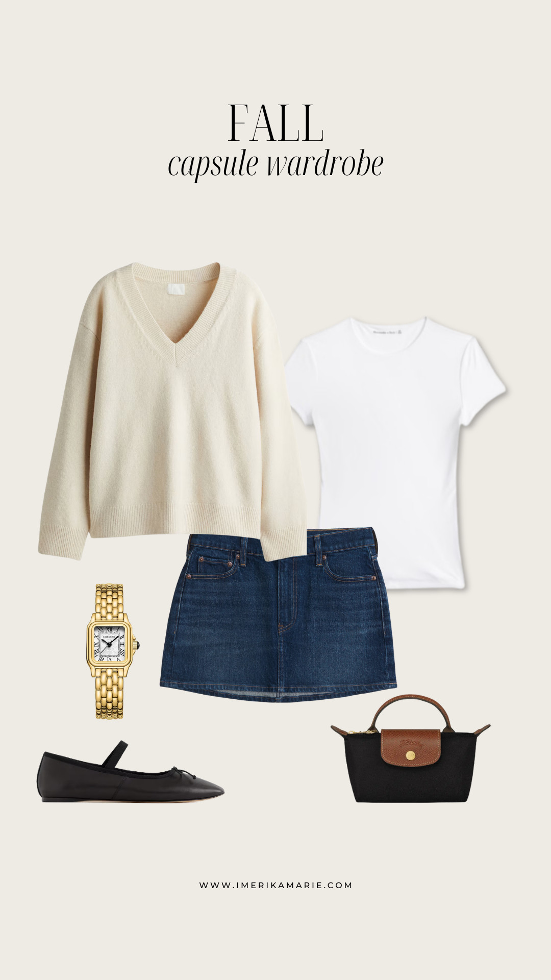 Fall Capsule Wardrobe. Fall capsule outfits. Fall outfits. Fall shoes. Denim skirt. Ballet flats. Sweater. H&M. Abercrombie & Fitch 

 

#LTKSeasonal #LTKFindsUnder100 #LTKStyleTip