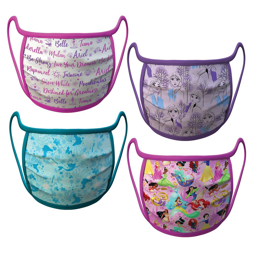Disney Princess and Frozen Cloth Face Masks 4-Pack Set – Pre-Order | Disney Store