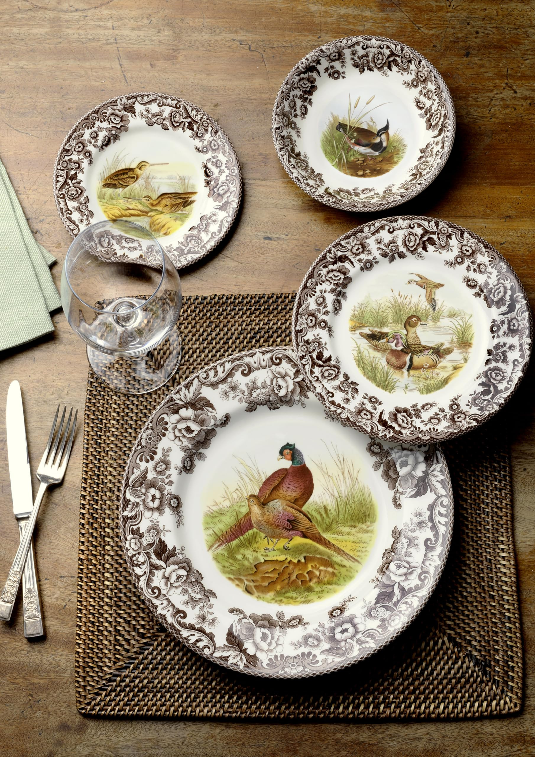 Spode Woodland Dinner Plate, Pheasant Design - 10.5 Inch Plate for Hunting Cabin, Lodge, Cottage Décor - Dishwasher & Microwave Safe Fine Earthenware, Ideal for Fall Entertaining | Amazon (US)