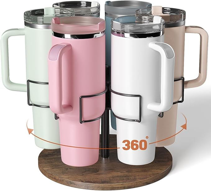 Stanley 40 oz Cup Organizer and Storage, Rotating Tumbler Holder, Water Bottle Rack for Kitchen O... | Amazon (US)