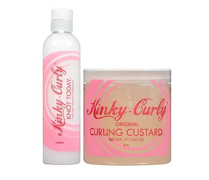 Kinky Curly Knot Today Leave In Conditioner/Detangler 8 oz + Curl Custard Gel 8 oz | Amazon (US)