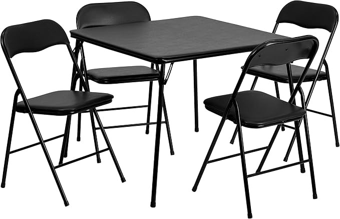 Flash Furniture Madison 5-Piece Folding Card Table and Chairs Set, Portable Event Table and Chair... | Amazon (US)