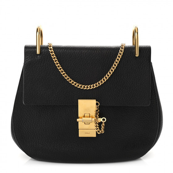 CHLOE Grained Lambskin Drew Shoulder Bag Black | FASHIONPHILE | FASHIONPHILE (US)
