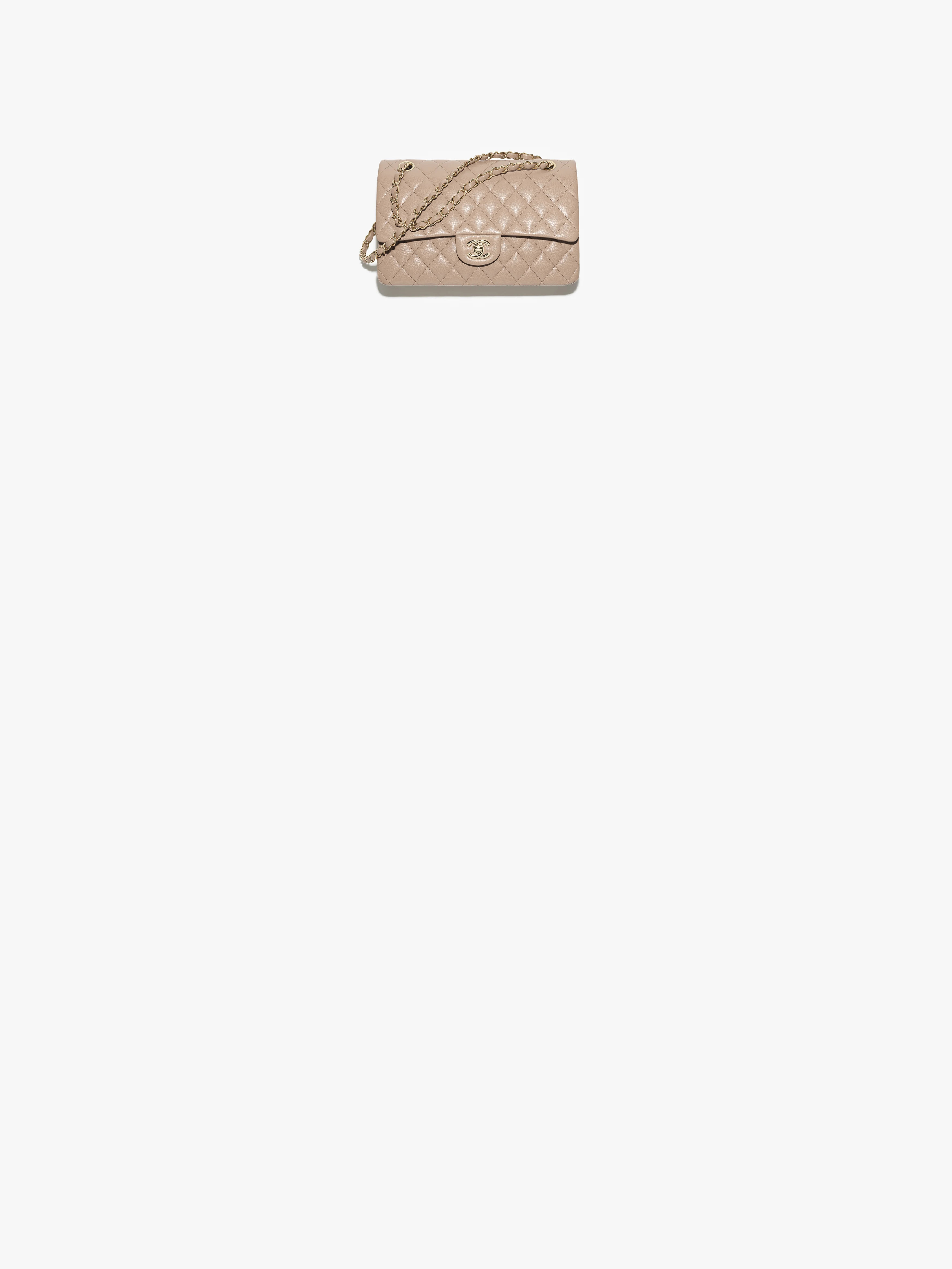 Classic 11.12 handbag, Grained shiny calfskin & gold-tone metal, dark beige — Fashion | CHANEL | Chanel, Inc. (US)