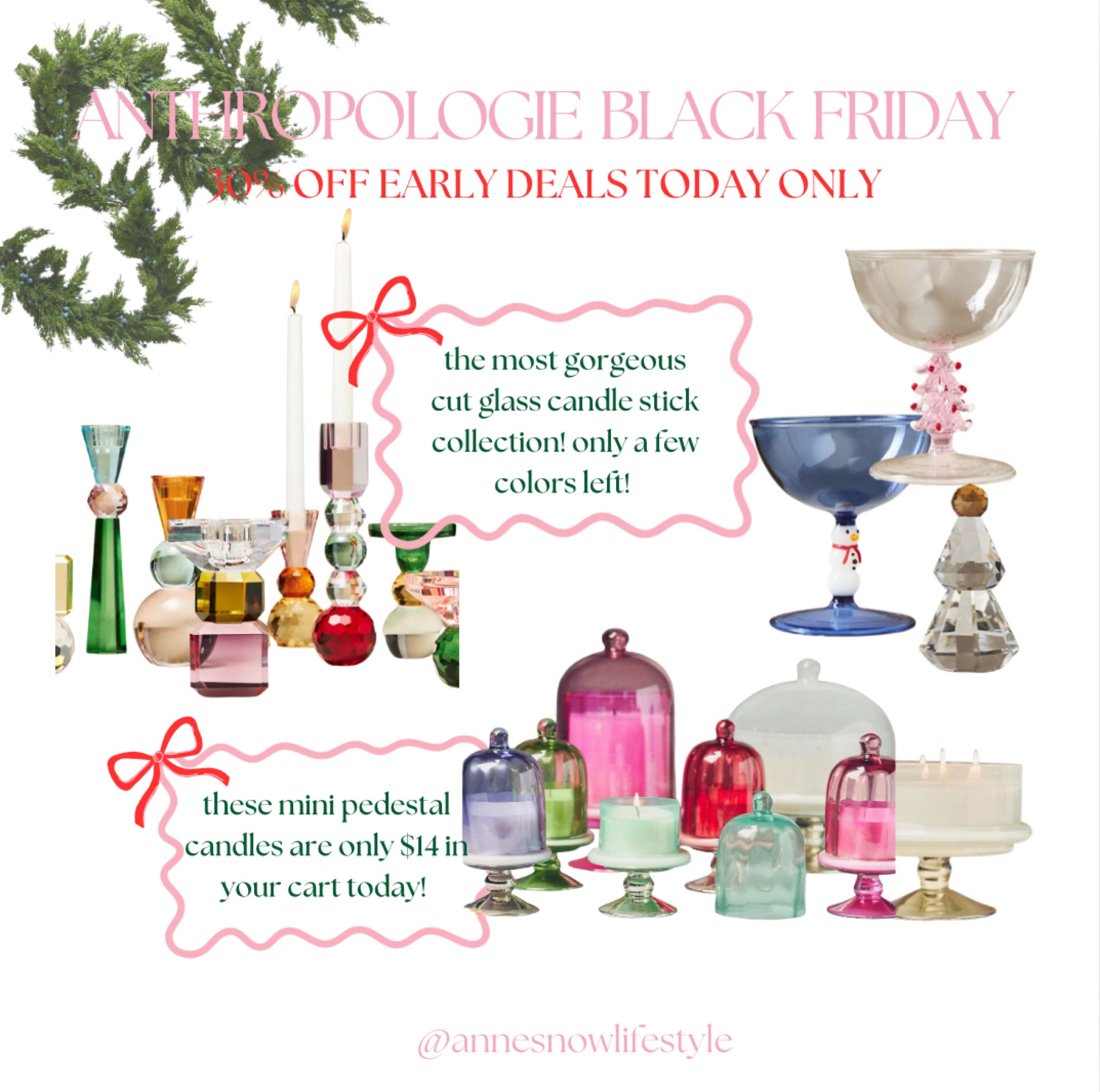 anthropologie early black friday deals! 30% off today only if you are a perks member • these gorg candles are $14 in your cart stock up for friends or hostesses  and i think the cut glass candles make the perfect gift for adult girl in your life no matter the age! 

#LTKCyberWeek #LTKHoliday #LTKSeasonal