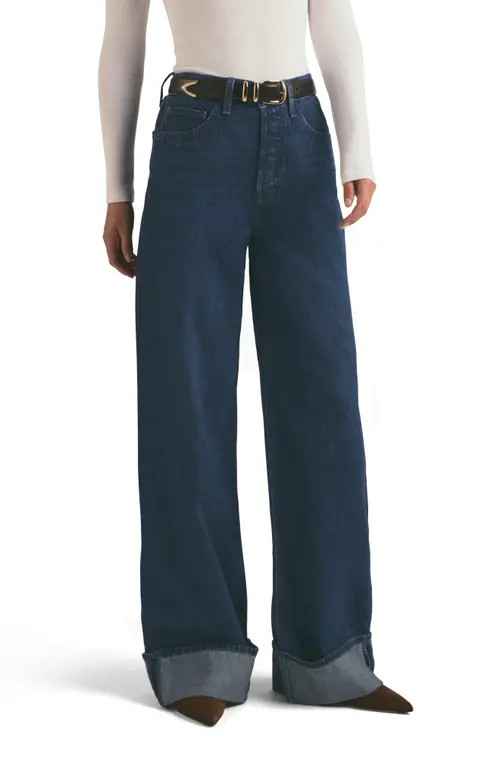Favorite Daughter The Masha Cuffed High Waist Wide Leg Jeans in Belmont at Nordstrom, Size 27 | Nordstrom