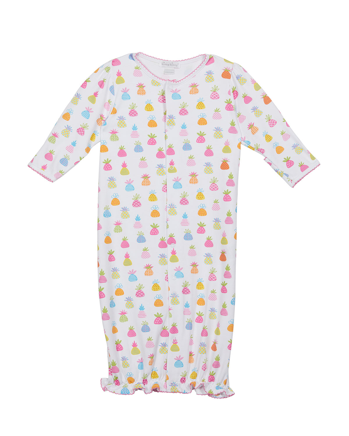 Girl's Pineapple Island Pima Cotton Convertible Gown, Newborn-S | Neiman Marcus