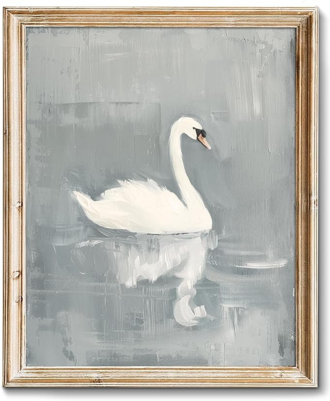 RETRART Vintage Swan Wall Art - Swan Canvas Art Prints for Wall Decor, Elegant Animal Oil Paintin... | Amazon (US)