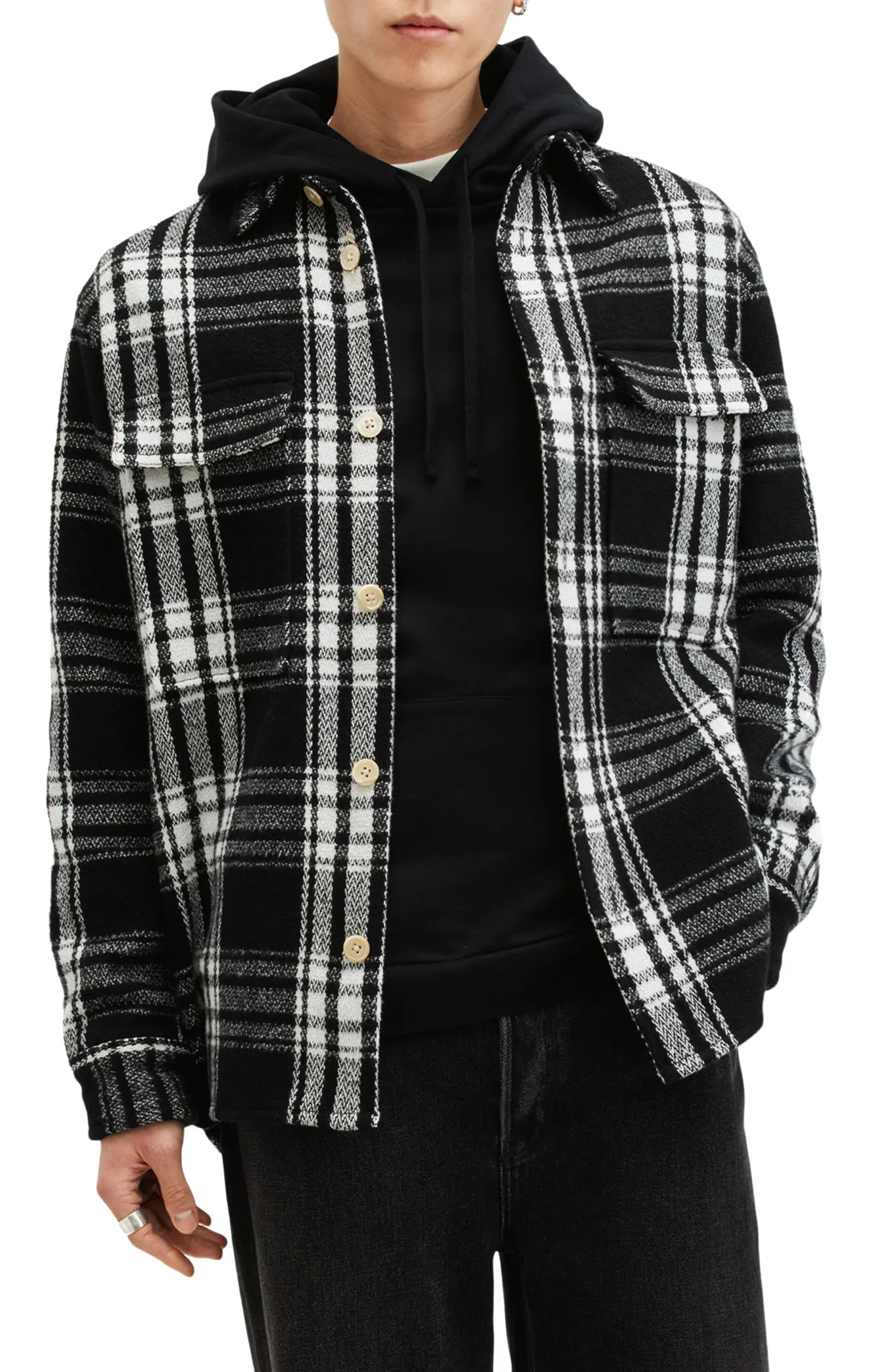 AllSaints Imber Relaxed Fit Check Overshirt | Nordstrom | Nordstrom