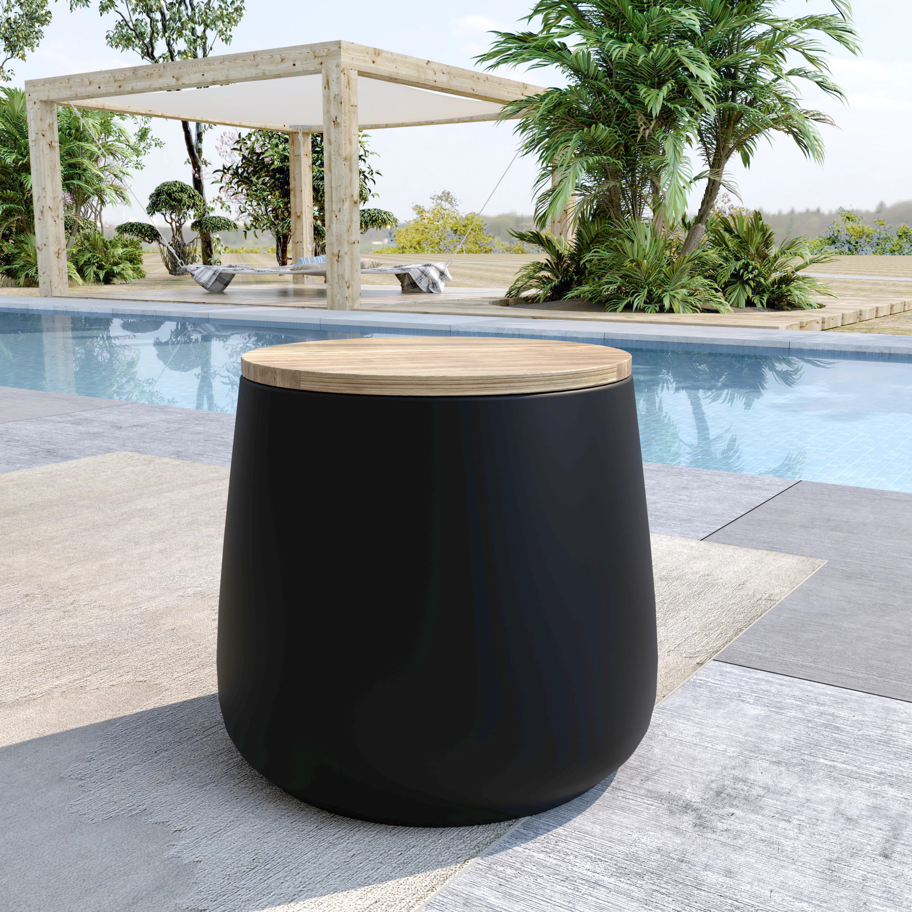 Ceeva Round Outdoor Side Table , 17'' in. W 17'' in. D | Wayfair North America