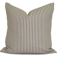 TICKING STRIPE PILLOW Covers, Farmhouse Pillow Covers, Farmhouse Decor, Ticking Pillow Cover, Euro, French Country.Farmhouse Decor.Black Tan | Etsy (US)