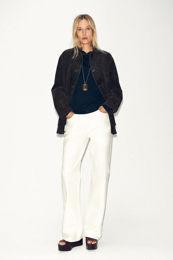 100% SUEDE LEATHER JACKET | Zara UK