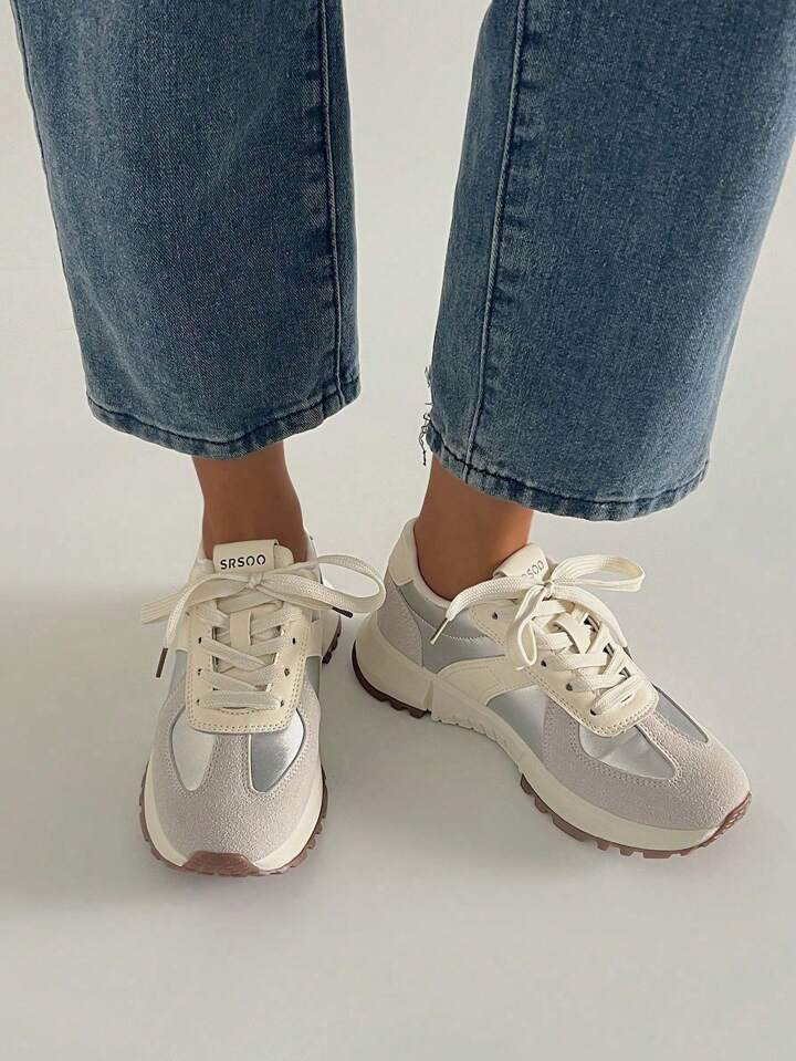 2024 Vintage Thick-Soled Chunky Shoes For Women, Retro Running Shoes | SHEIN