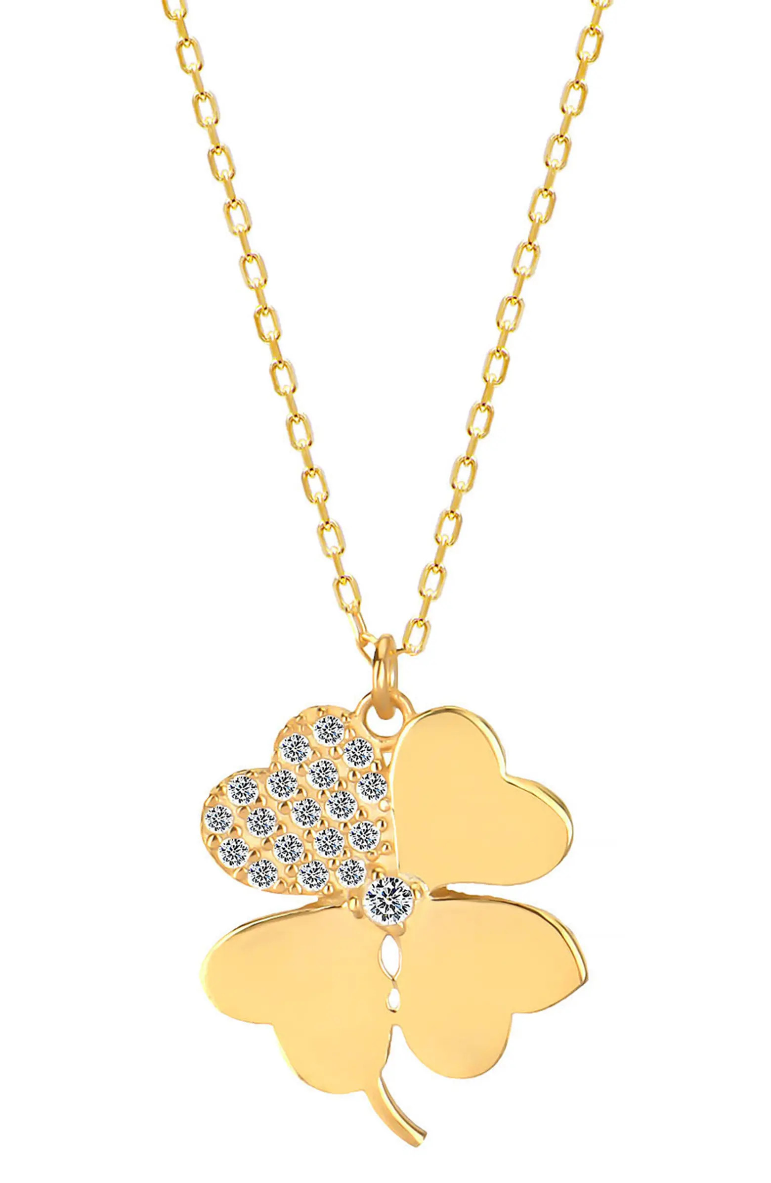 Pavé Clover Pendant Necklace | Nordstrom Rack