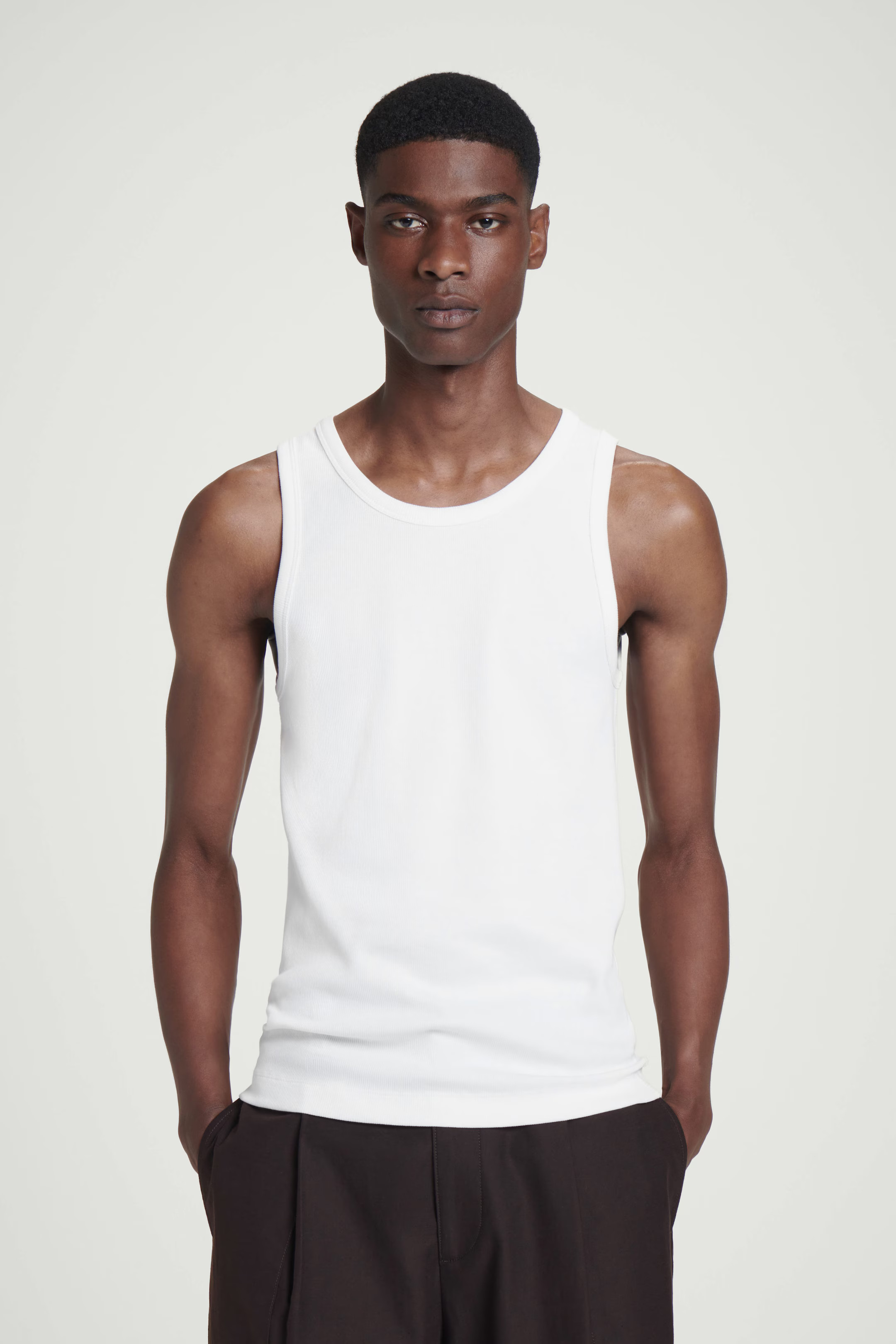 SLIM RIBBED COTTON TANK TOP - WHITE | COS | COS (EU)